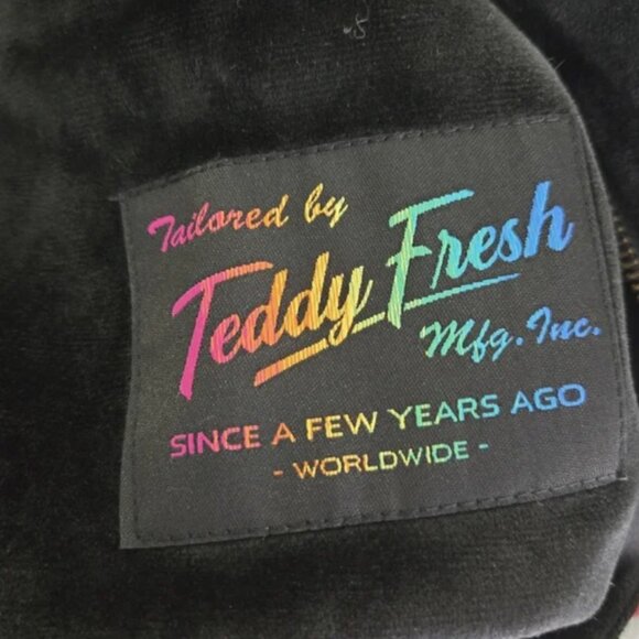 BNWOT Teddy Fresh Black Velour Full-Zip Bomber Jacket, Size XS - Picture 7 of 14